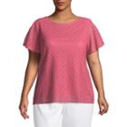 Liz Claiborne Lace Trim Top- Plus