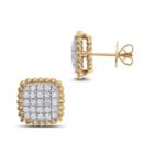 1 Ct. T.w. White Diamond 14k Gold 12.8mm Stud Earrings