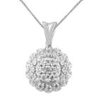 Diamond Blossom Womens 3/8 Ct. T.w. Genuine White Diamond Pendant Necklace