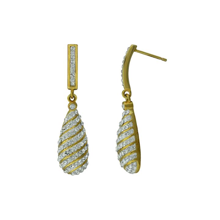 14k Gold Over Silver Crystal Drop Earrings