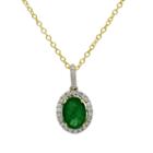 Womens 1/5 Ct. T.w. Green Emerald 14k Gold Pendant Necklace