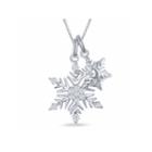 Enchanted By Disney 1/7 C.t.t.w. Diamond Frozen Snowflake Charm Pendant Necklace In Sterling Silver
