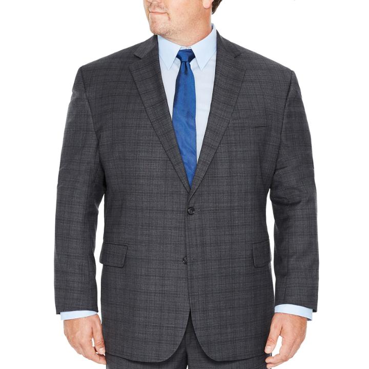 Stafford Plaid Classic Fit Suit Jacket-big And Tall