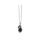 Mens Stainless Steel & Black Glass Dragon Pendant