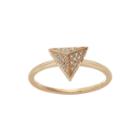 Diamond-accent 10k Rose Gold Pyramid Ring