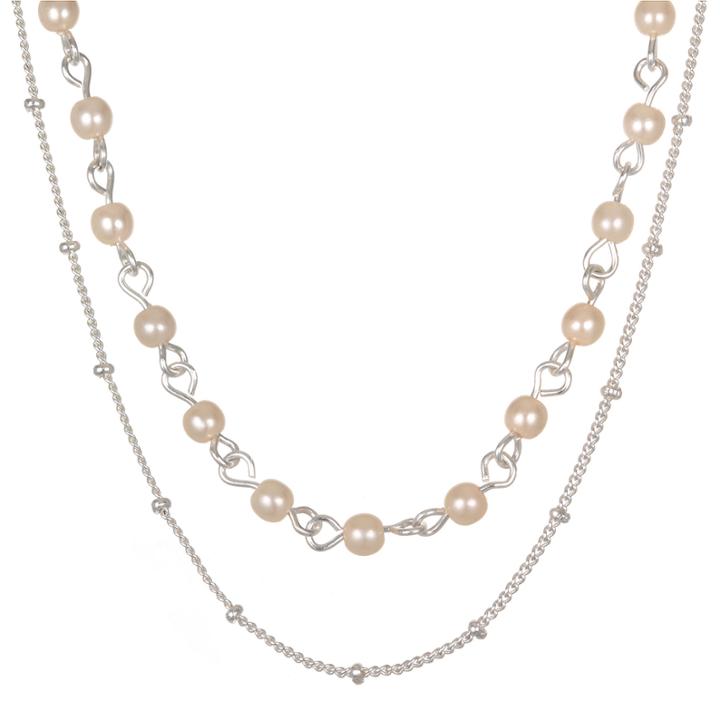 Mixit&trade; Silver-tone Simulated Pearl 2-row Necklace