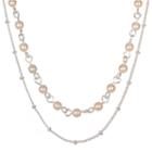 Mixit&trade; Silver-tone Simulated Pearl 2-row Necklace