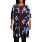 Liz Claiborne Tiered Sleeve Duster - Plus