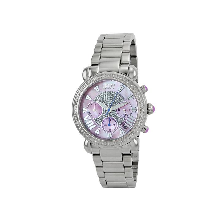 Jbw Victory Womens 1/6 Ct. T.w. Diamond Stainless Steel Bracelet Watch Jb-6210-f