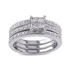 3/8 Ct. T.w Diamond 10k White Gold Multi-top Bridal Ring Set