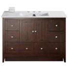 48-in. W Floor Mount Walnut Vanity Set For 3h8-in. Drilling