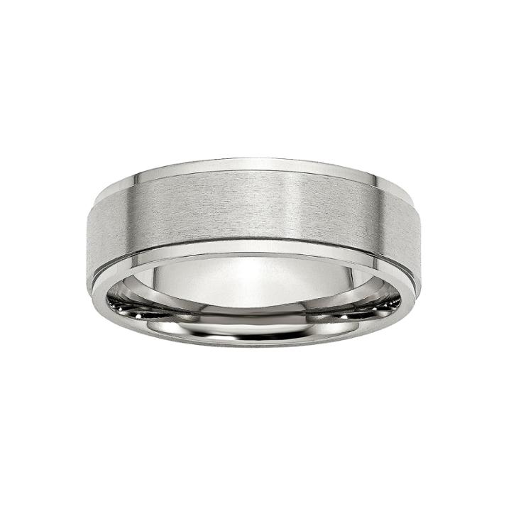 Personalized Mens 7mm Stainless Steel Wedding Band