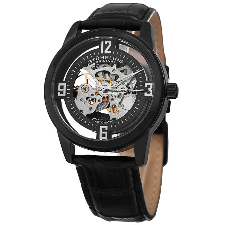 Stuhrling Mens Black Strap Watch-sp15355