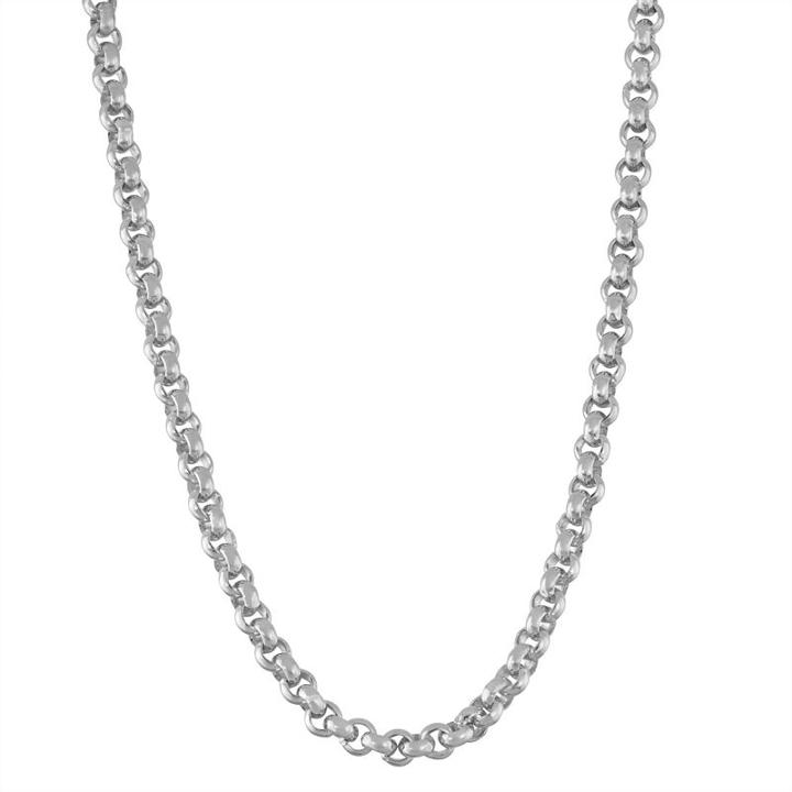 Sterling Silver Semisolid Curb 16 Inch Chain Necklace