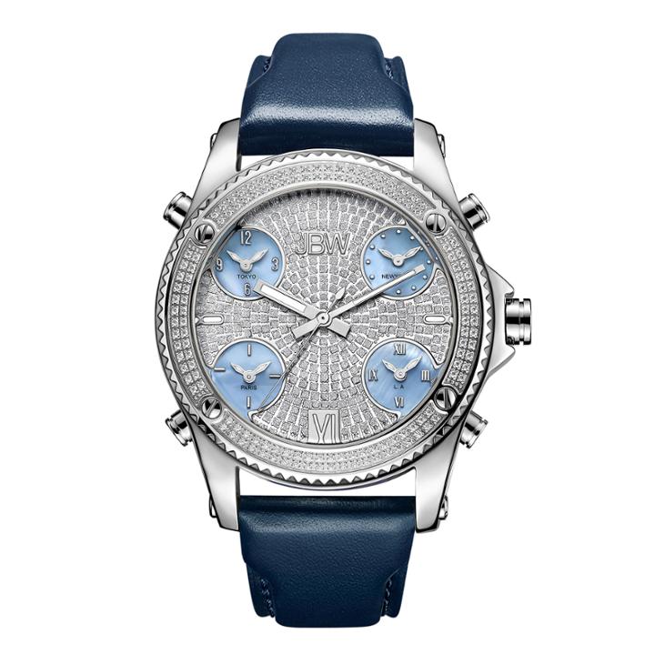 Jbw Stainless Steel Jet Setter Mens Silver Tone Strap Watch-j6354b