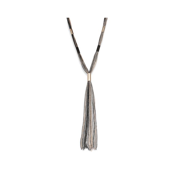 Mixit&trade; Tri-tone Tassel Long Y Necklace
