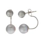Diamond Accent White Pearl Round Drop Earrings