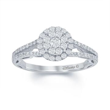 Enchanted Disney Fine Jewelry 5/8 C.t.t.w. Diamond 14k White Gold Disney Princess Ruffle Gown Ring