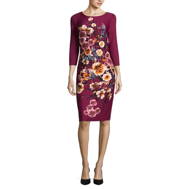 Worthington 3/4 Sleeve Floral Sheath Dress