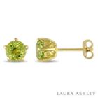 Laura Ashley Genuine Green Peridot 6.9mm Stud Earrings