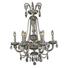 Carnivale Collection 6 Light Chrome Finish And Golden Teak Crystal Chandelier 25 D X 34 H Large