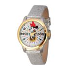 Disney Womens Minnie Mouse Silver And Gold Tonerock The Dots Strap Watch