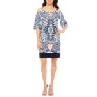Robbie Bee 3/4 Sleeve Shift Dress-petites