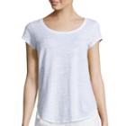 Liz Claiborne Sleeveless Slub Stripe Envelope Hem Tee