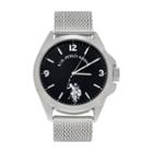 U.s. Polo Assn. Mens Silver Tone Strap Watch-usc80505jc
