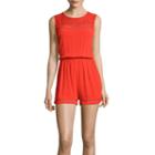 Decree Sleeveless Crochet-yoke Romper