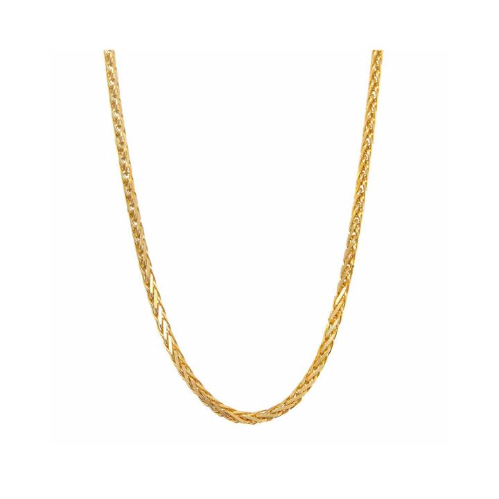 14k Yellow Gold Diamond-cut Wheat Chain 20 Necklace