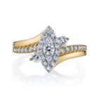 Sirena Womens 5/8 Ct. T.w. Round White Diamond 14k Gold Engagement Ring