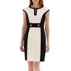Studio 1 Cap-sleeve Framed Colorblock Sheath Dress