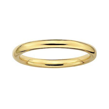 Personally Stackable 18k Yellow Gold Over Sterling Silver 3.5mm Polished Ring