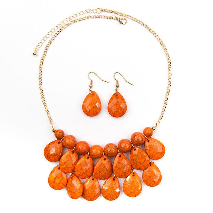 Mixit&trade; Pink Stone Gold-tone Necklace And Earring Set