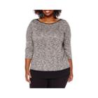 Worthington 3/4 Sleeve Chiffon Hem Tee - Plus