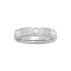 Personalized 4mm Comfort Fit Sterling Silver Cross Wedding Band