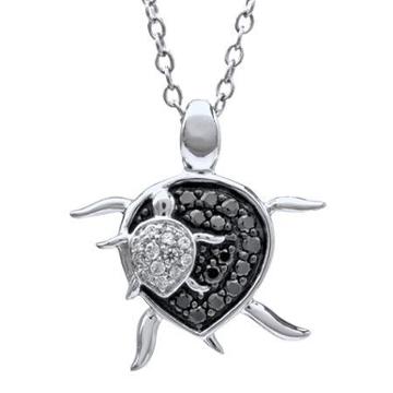 Aspca Tender Voices 1/5 Ct. T.w. Diamond Turtle Pendant Necklace