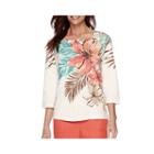 Alfred Dunner 3/4-sleeve Cozumel Tropical Print Tunic