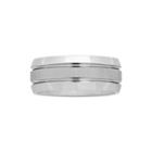 Personalized Mens 9mm Comfort Fit Tungsten Carbide Double Groove Wedding Band