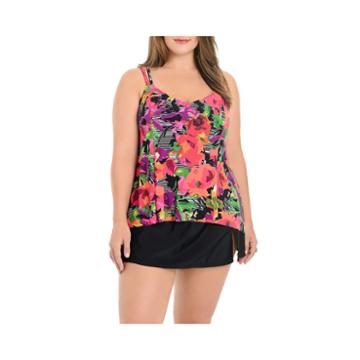 Le Cove Floral Tankini Swimsuit Top-plus