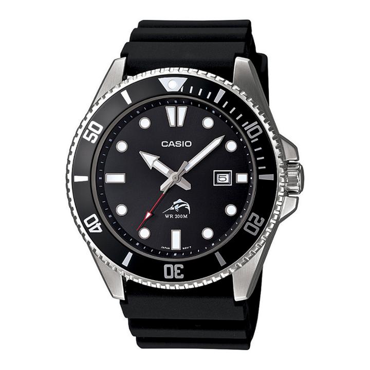 Casio Mens Black Resin Strap Watch Mdv106-1a