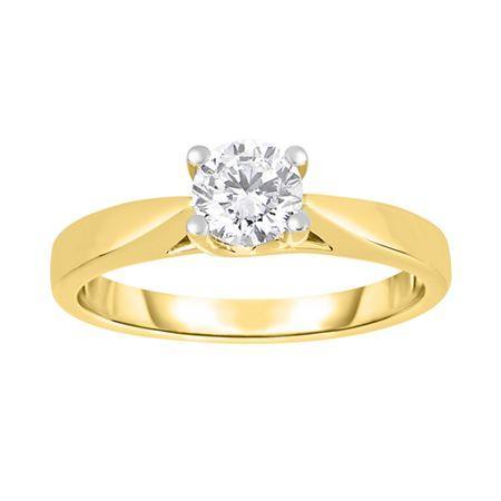 True Love, Celebrate Romance 3/4 Ct. Diamond Solitaire 14k Yellow Gold Ring