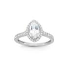 Diamonart Womens 1 1/2 Ct. T.w. Lab Created Marquise White Cubic Zirconia 10k Gold Engagement Ring