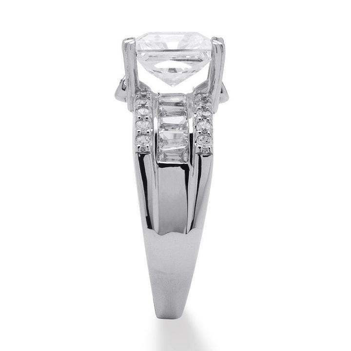Diamonart Womens 3 1/2 Ct. T.w Princess White Cubic Zirconia Engagement Ring