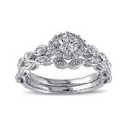 1/2 Ct. T.w. Diamond 10k White Gold Bridal Ring Set
