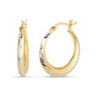 Not Applicable 18k Sterling Silver Gold Over Silver Hoop Earrings