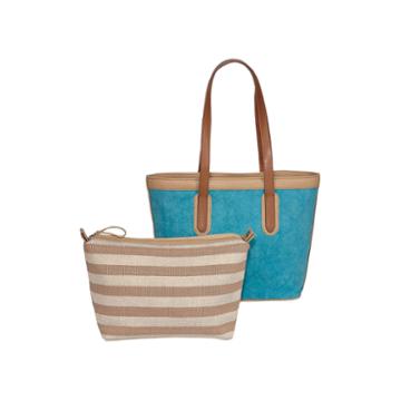 Lilac + Black Canvas Tote