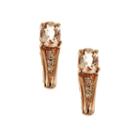 Limited Quantities! Diamond Accent Pink Morganite 14k Gold Drop Earringss