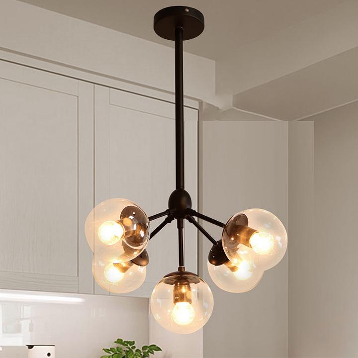 Enthen 5-light Orb Black Chandelier Includes Edison Bulbs